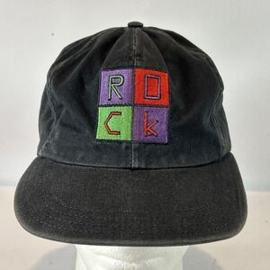 Vintage Rock And Roll Hall Of Fame Hat Cap Snap Back Embroidered Black USA Made